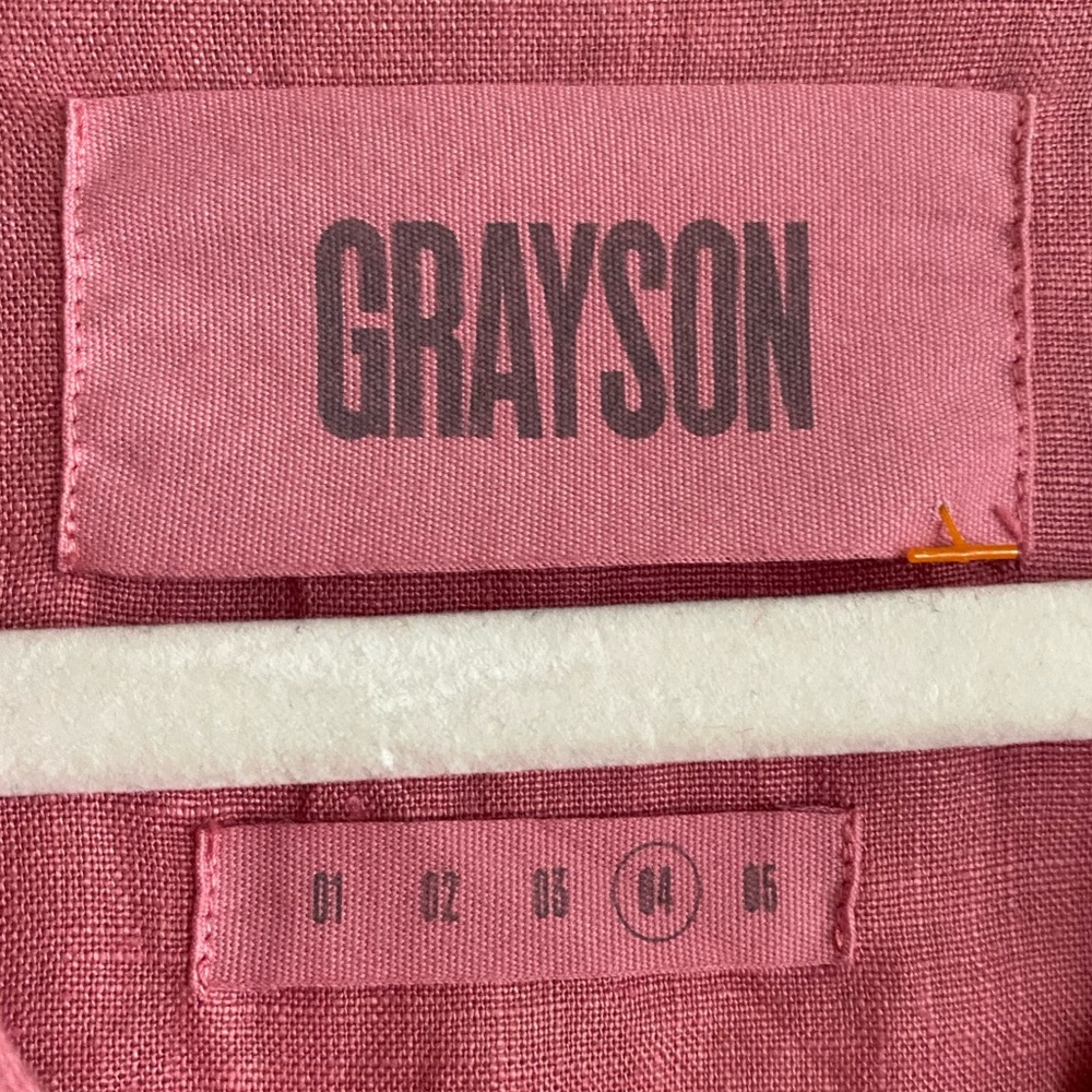 Frank&Eileen Grayson Pink 100% Linen The Artist Short Sleeve Full Length Dress L - Picture 8 of 14